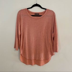 Nally & Millie Orange crew neck round hem top